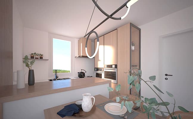 Nachhaltige Innenarchitektur mit Holz und Stein